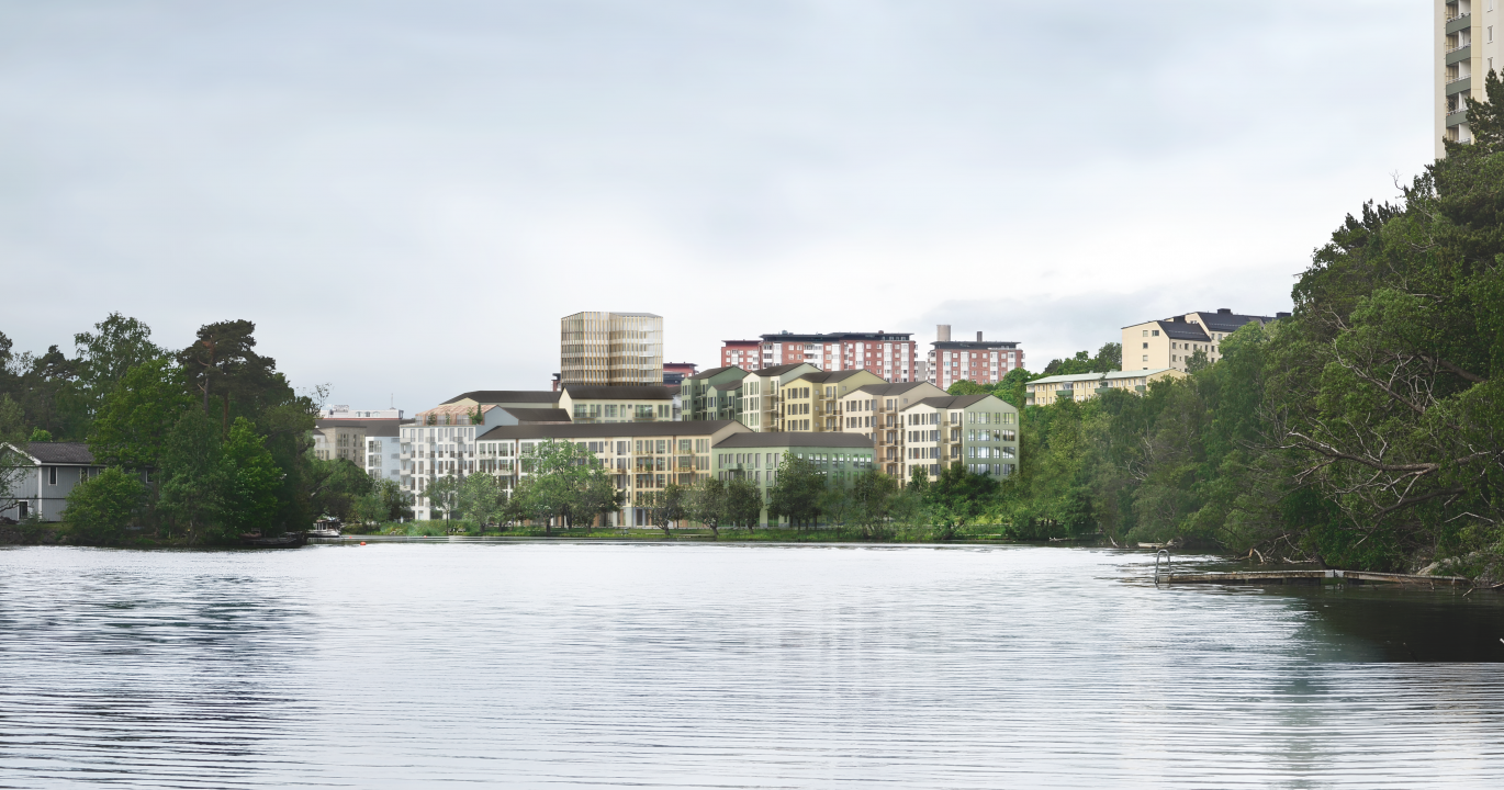 Vy från Järla Sjö Skiss